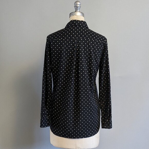 Black and White Polka Dot Button Up Shirt Uniqlo XS - Picture 3 of 7